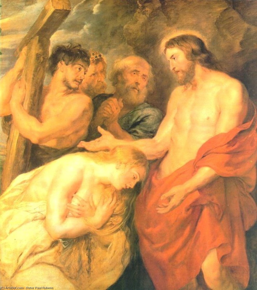 WikiOO.org - Encyclopedia of Fine Arts - Schilderen, Artwork Peter Paul Rubens - Christ and Mary Magdalene