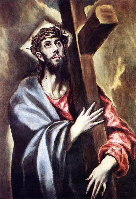 Wikioo.org - The Encyclopedia of Fine Arts - Painting, Artwork by El Greco (Doménikos Theotokopoulos) - Christ carrying the cross