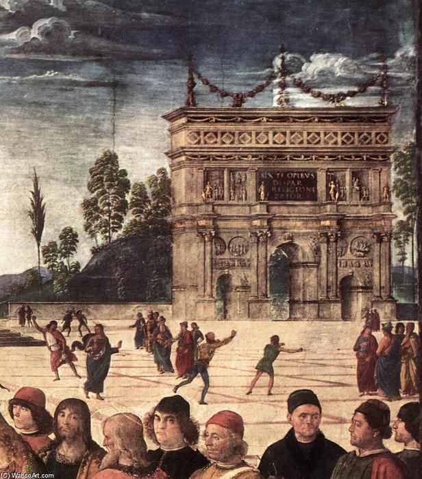 Wikioo.org – L'Enciclopedia delle Belle Arti - Pittura, Opere di Vannucci Pietro (Le Perugin) - Cristo Consegna delle chiavi a San Pietro particolare