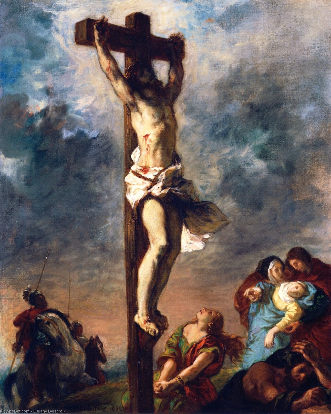 WikiOO.org - Энциклопедия изобразительного искусства - Живопись, Картины  Eugène Delacroix - Христос на кресте