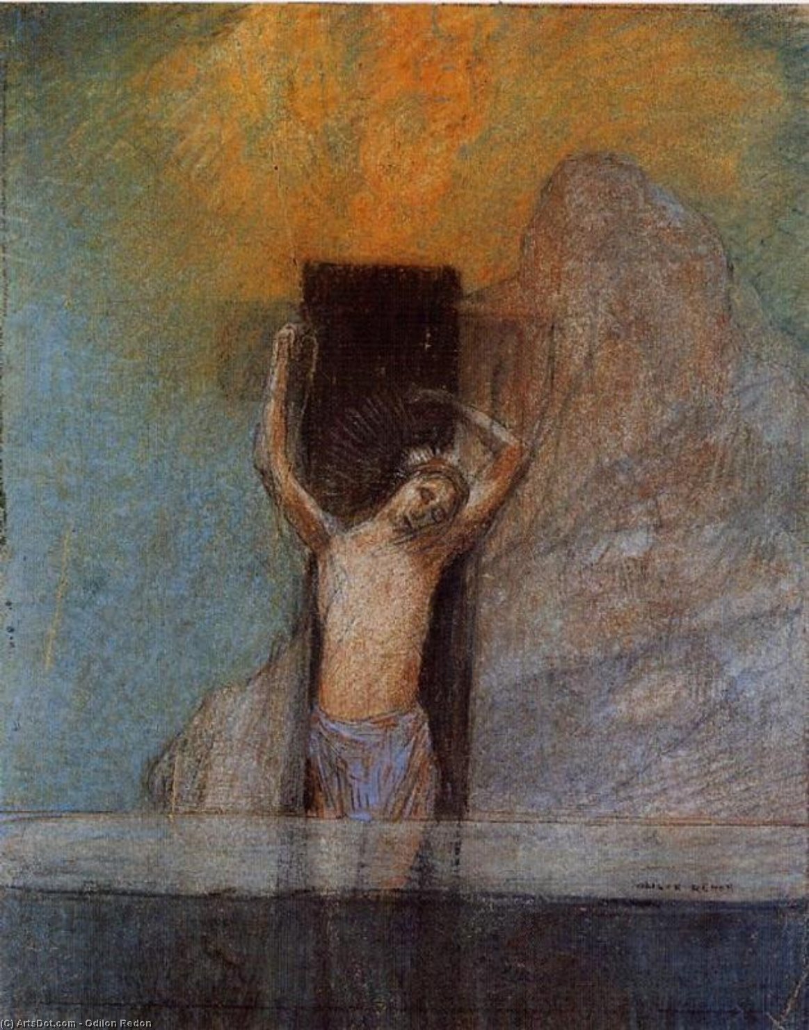 Wikioo.org - The Encyclopedia of Fine Arts - Painting, Artwork by Odilon Redon - Christ on the Cross
