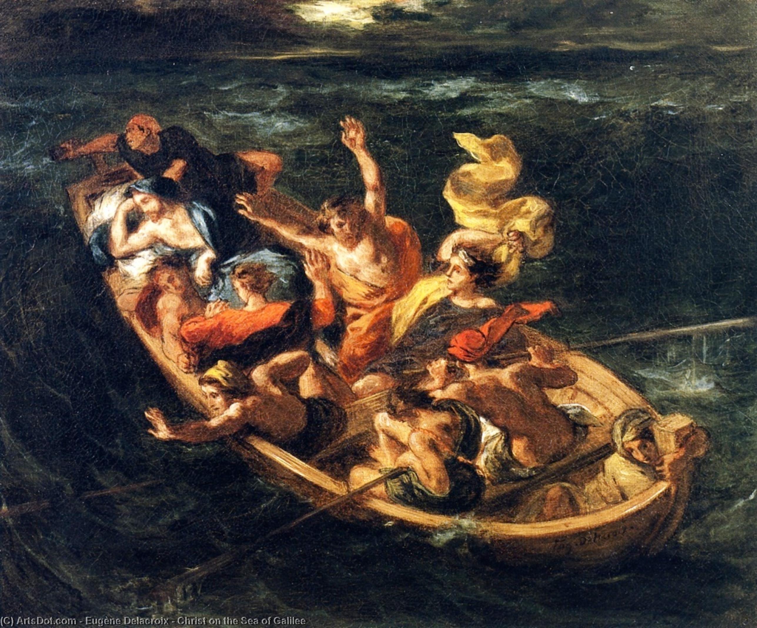 WikiOO.org - Encyclopedia of Fine Arts - Lukisan, Artwork Eugène Delacroix - Christ on the Sea of Galilee