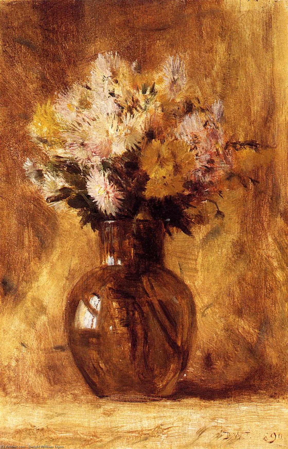 Wikioo.org - The Encyclopedia of Fine Arts - Painting, Artwork by Dwight William Tryon - Chrysanthemums