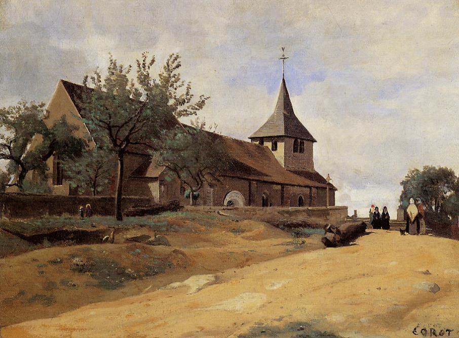 Wikioo.org - The Encyclopedia of Fine Arts - Painting, Artwork by Jean Baptiste Camille Corot - The Church at Lormes
