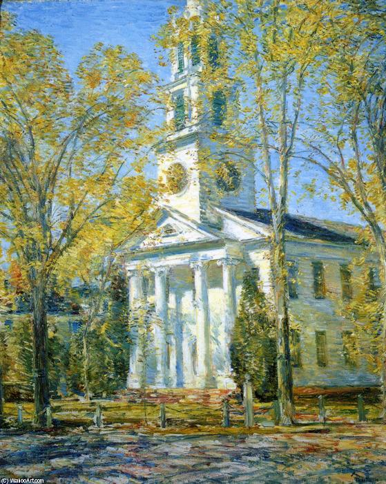 Wikioo.org - The Encyclopedia of Fine Arts - Painting, Artwork by Frederick Childe Hassam - Church at Old Lyme