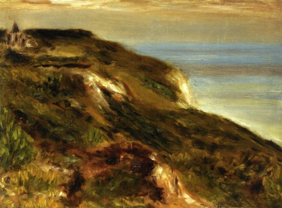 Wikioo.org - The Encyclopedia of Fine Arts - Painting, Artwork by Pierre-Auguste Renoir - The Church at Varengeville and the Cliffs
