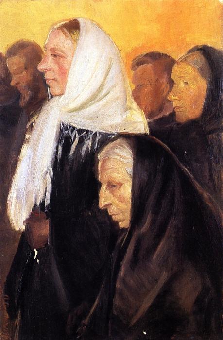 Wikioo.org - The Encyclopedia of Fine Arts - Painting, Artwork by Anna Kirstine Ancher - Churchgoers