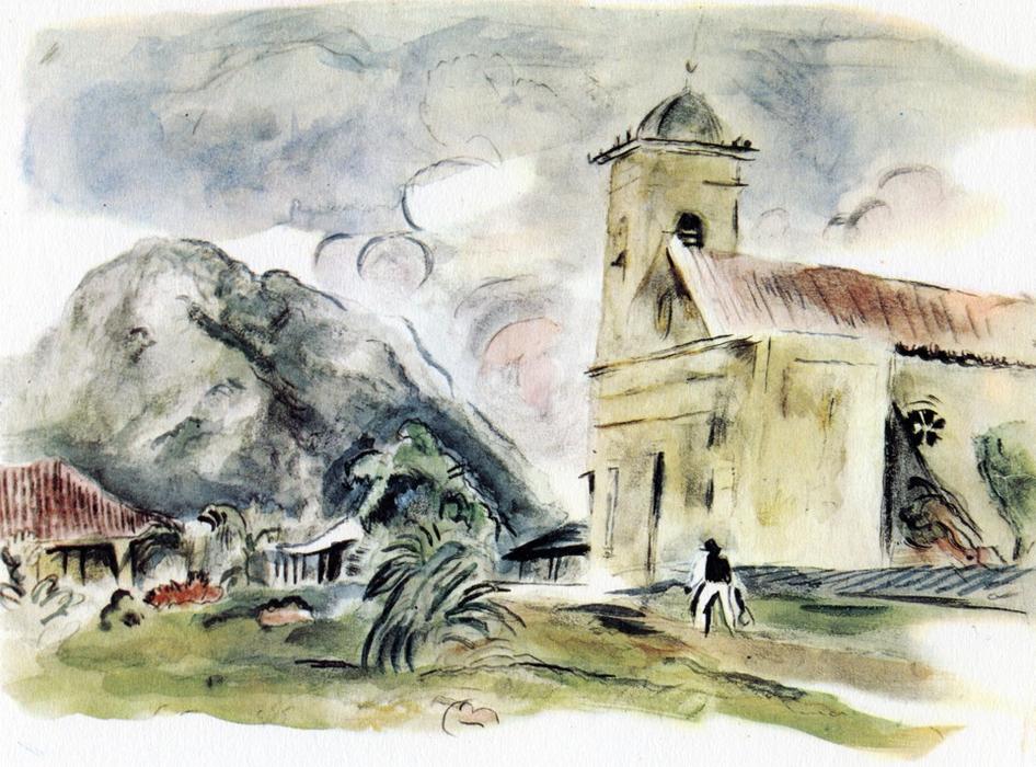 WikiOO.org - Encyclopedia of Fine Arts - Lukisan, Artwork Julius Mordecai Pincas - A Church in Cuba