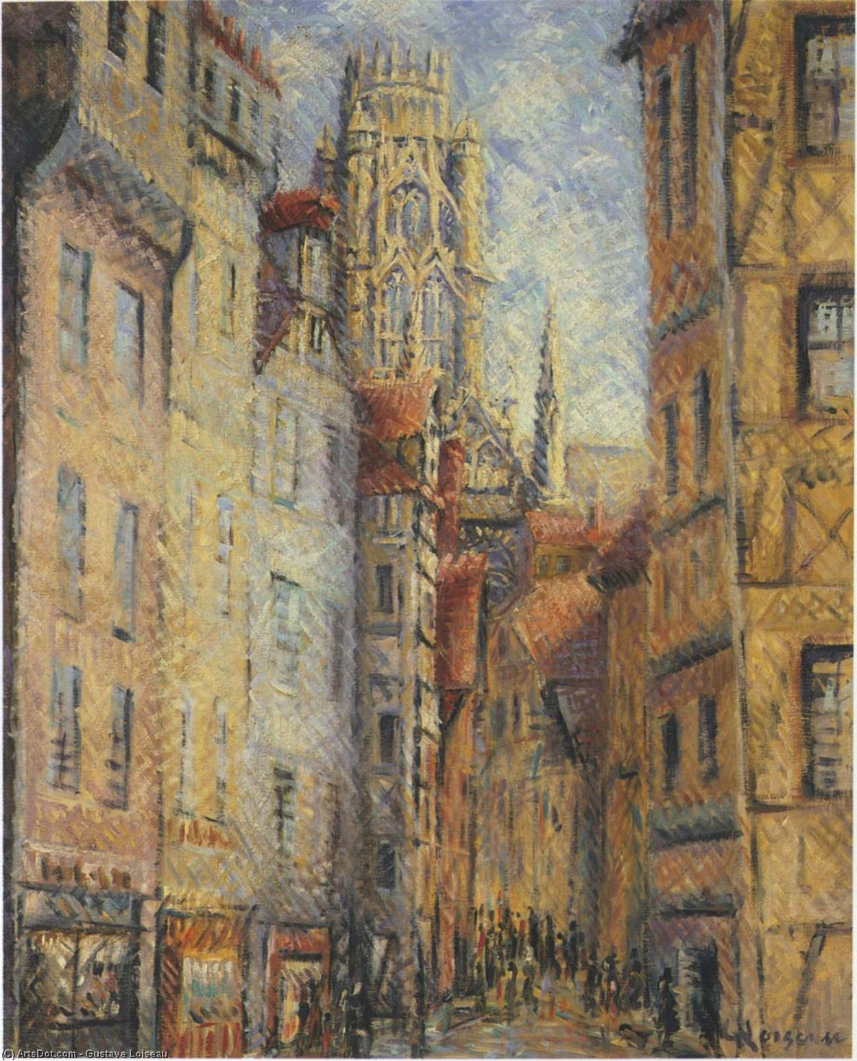Wikioo.org - The Encyclopedia of Fine Arts - Painting, Artwork by Gustave Loiseau - Church in Rouen