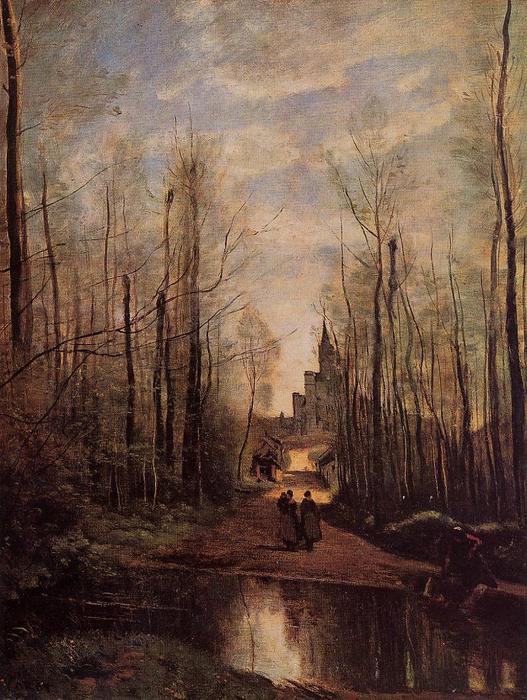 Wikioo.org – L'Encyclopédie des Beaux Arts - Peinture, Oeuvre de Jean Baptiste Camille Corot - L église de Marissel