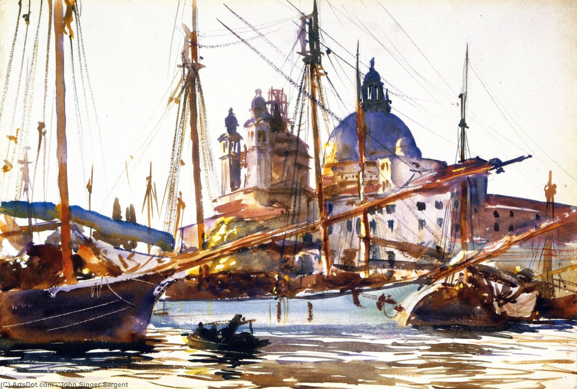 Wikioo.org - The Encyclopedia of Fine Arts - Painting, Artwork by John Singer Sargent - The Church of Santa Maria della Salute, Venice