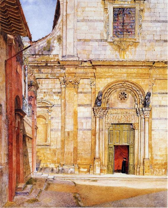 Wikioo.org - The Encyclopedia of Fine Arts - Painting, Artwork by Henry Roderick Newman - The Church of San Giovanni, Lucca