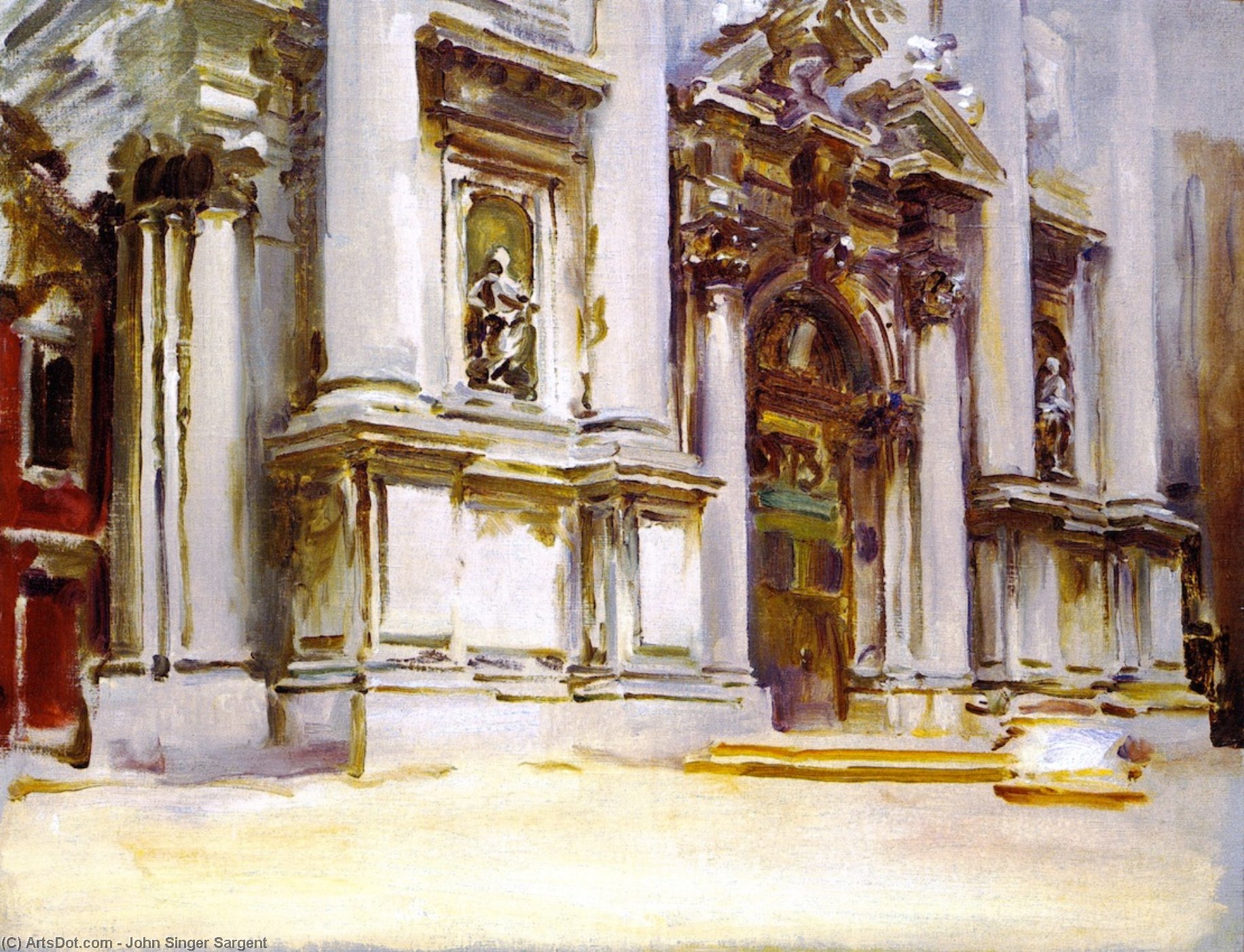 Wikioo.org - The Encyclopedia of Fine Arts - Painting, Artwork by John Singer Sargent - The Church of San Stae, Venice (also known as The Church of the Gesuiti, Venice)