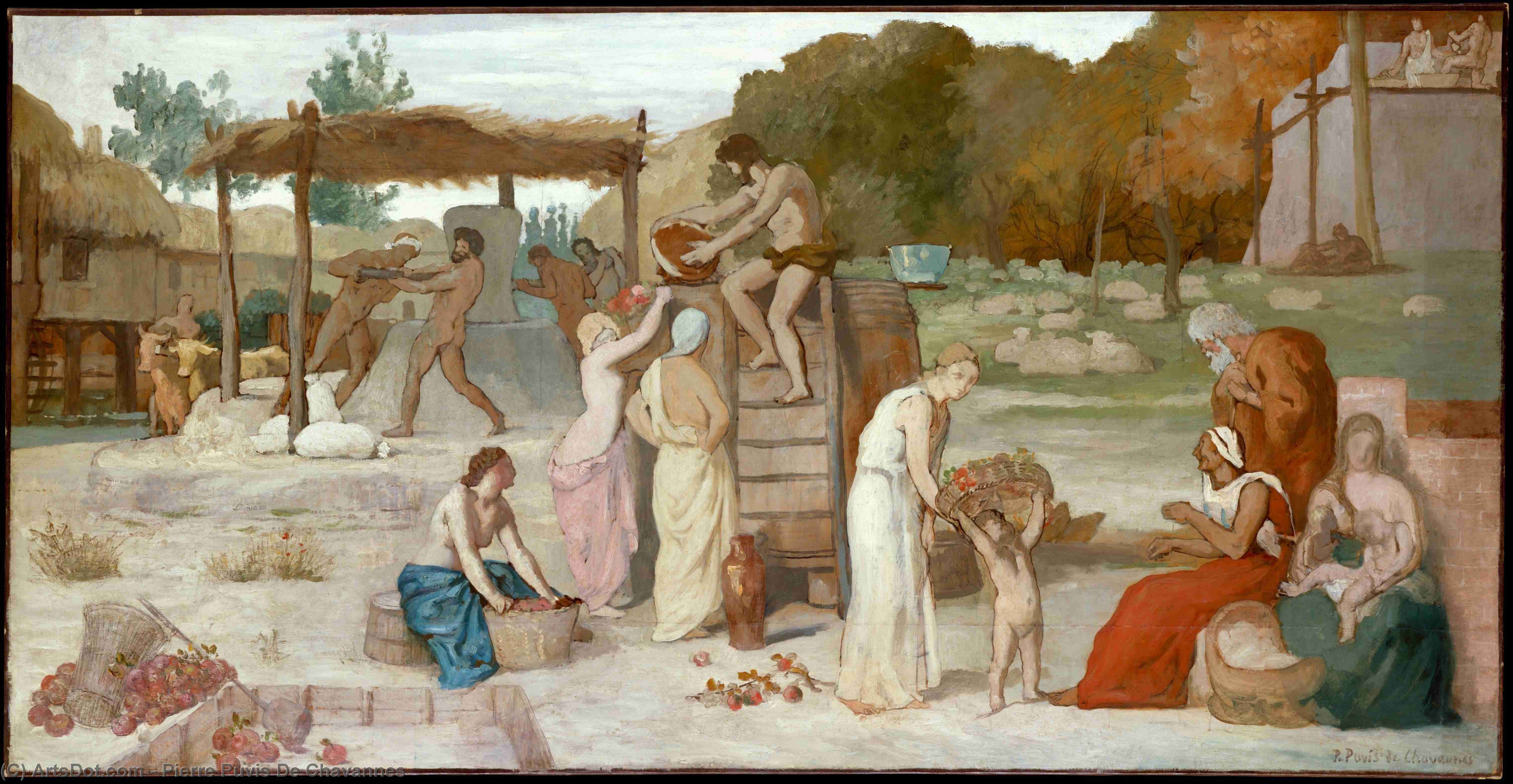 WikiOO.org - Енциклопедія образотворчого мистецтва - Живопис, Картини
 Pierre Puvis De Chavannes - Cider