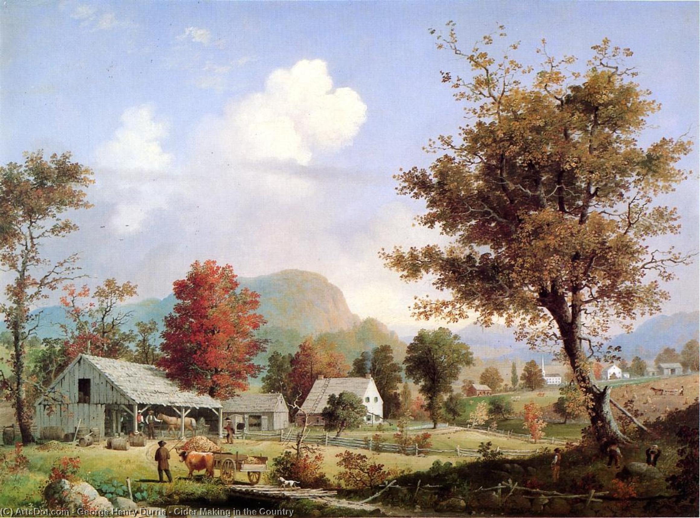Wikioo.org - The Encyclopedia of Fine Arts - Painting, Artwork by George Henry Durrie - Cider Making in the Country
