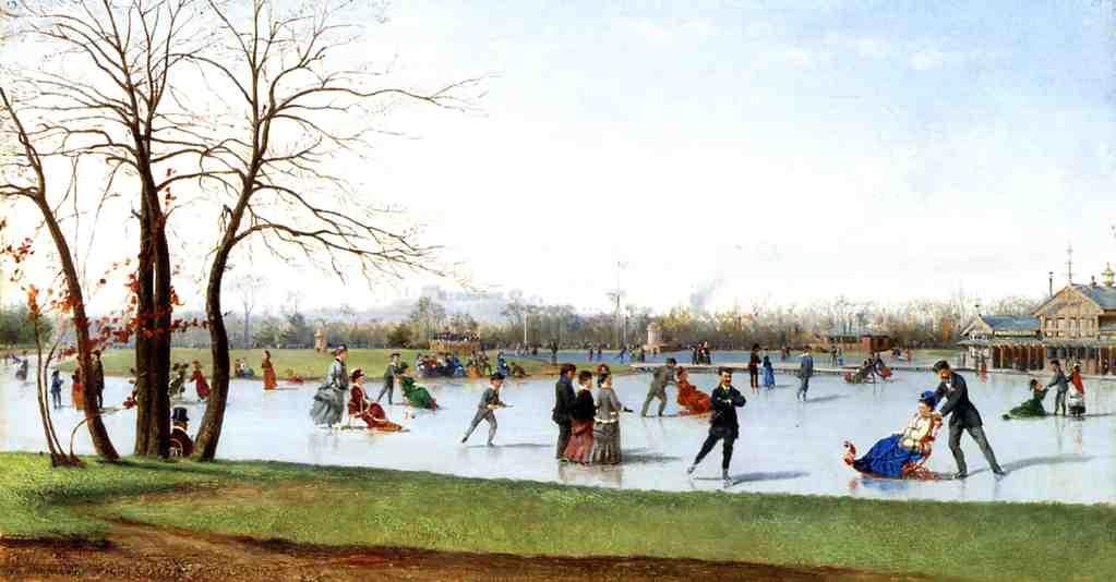 Wikioo.org - The Encyclopedia of Fine Arts - Painting, Artwork by Conrad Wise Chapman - Circle of Skaters, Bois de Boulogne