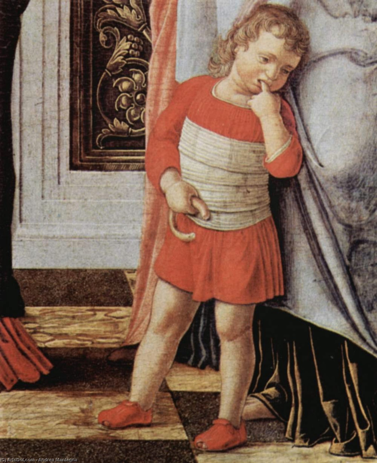 Wikioo.org – La Enciclopedia de las Bellas Artes - Pintura, Obras de arte de Andrea Mantegna - el circumsicion todaclasede  Jesús  Detalle