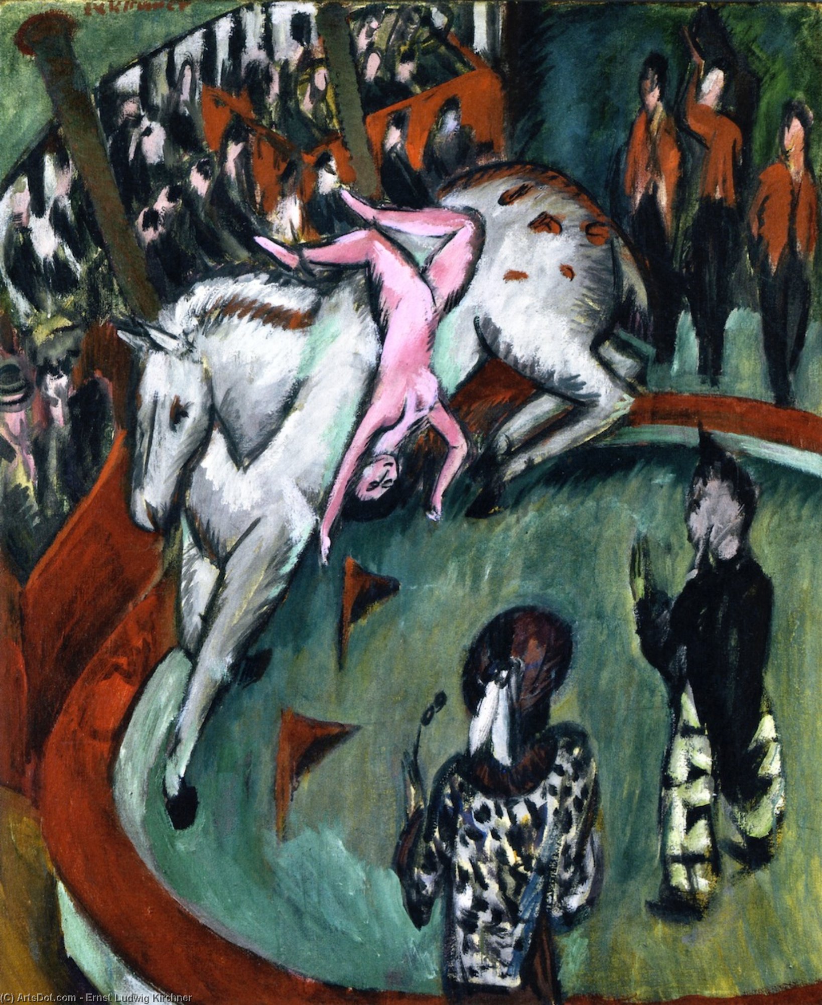 Wikioo.org - The Encyclopedia of Fine Arts - Painting, Artwork by Ernst Ludwig Kirchner - Circus (also known as Circus Rider)
