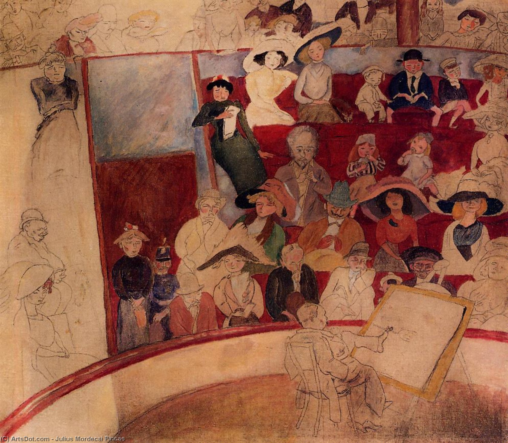 Wikioo.org – La Enciclopedia de las Bellas Artes - Pintura, Obras de arte de Julius Mordecai Pincas - el circo