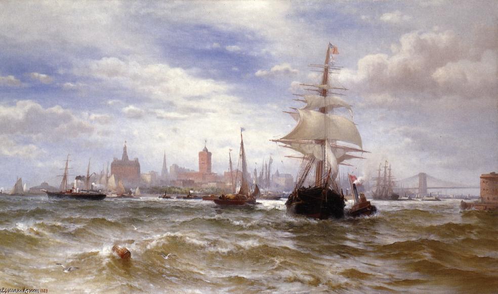 Wikioo.org - The Encyclopedia of Fine Arts - Painting, Artwork by Edward Percy Moran - City and Harbor of New York