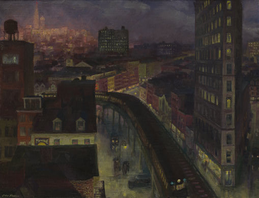 WikiOO.org - Enciklopedija dailės - Tapyba, meno kuriniai John Sloan - The City From Greenwich Village