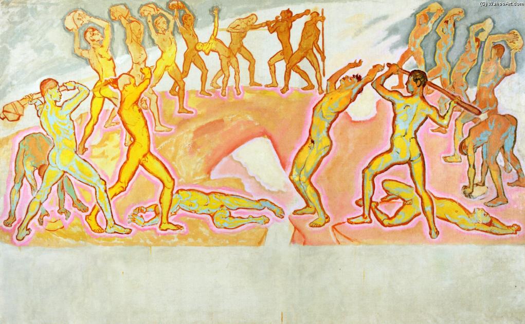 Wikioo.org - The Encyclopedia of Fine Arts - Painting, Artwork by Koloman Moser - Clash of the Titans