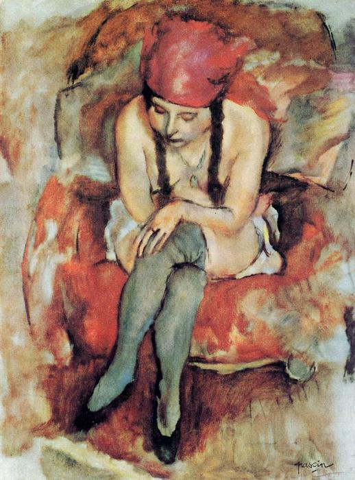 Wikioo.org - The Encyclopedia of Fine Arts - Painting, Artwork by Julius Mordecai Pincas - Claudine Resting
