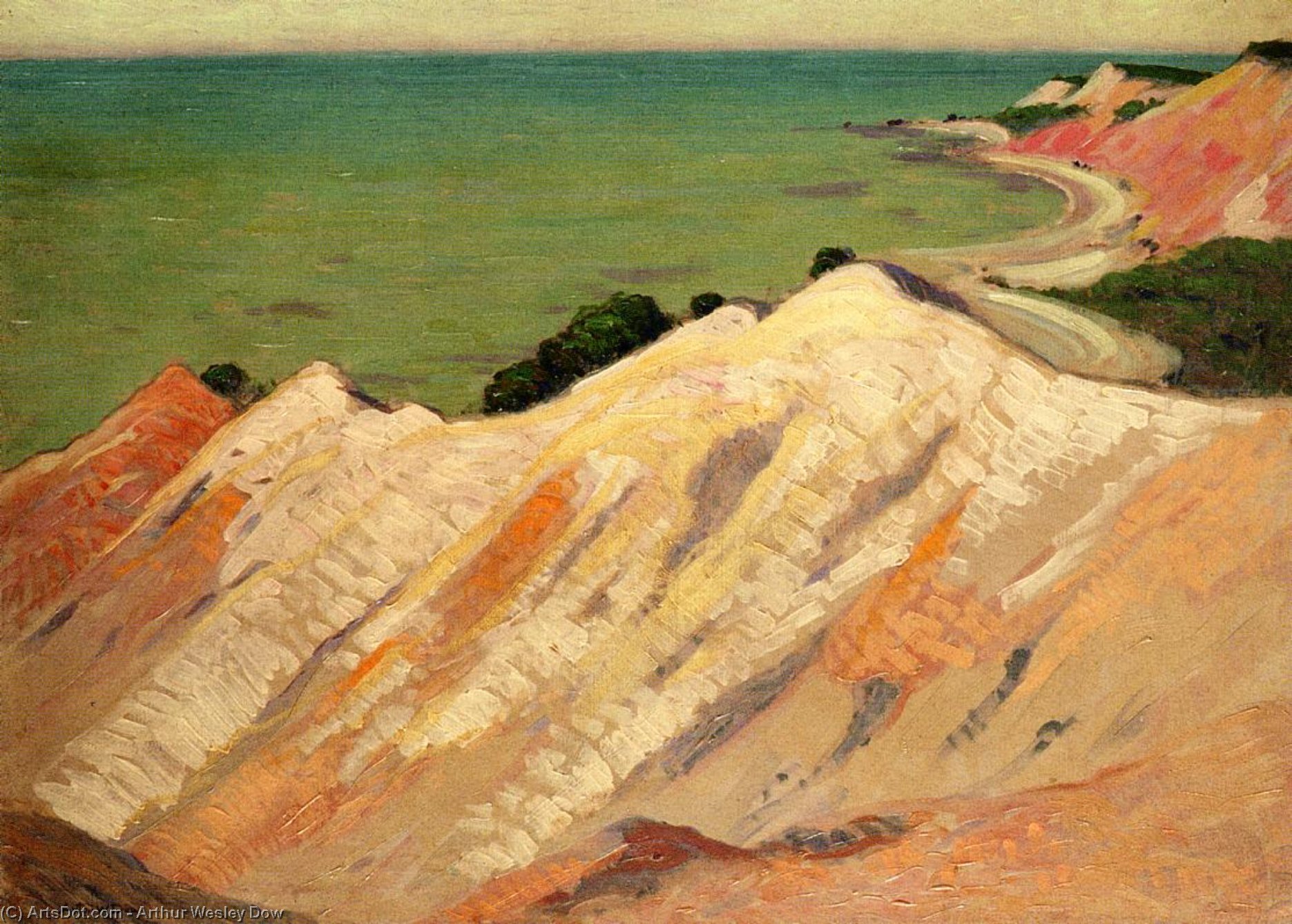 Wikioo.org - The Encyclopedia of Fine Arts - Painting, Artwork by Arthur Wesley Dow - The Clay Cliff, Gay Head, Massachusetts