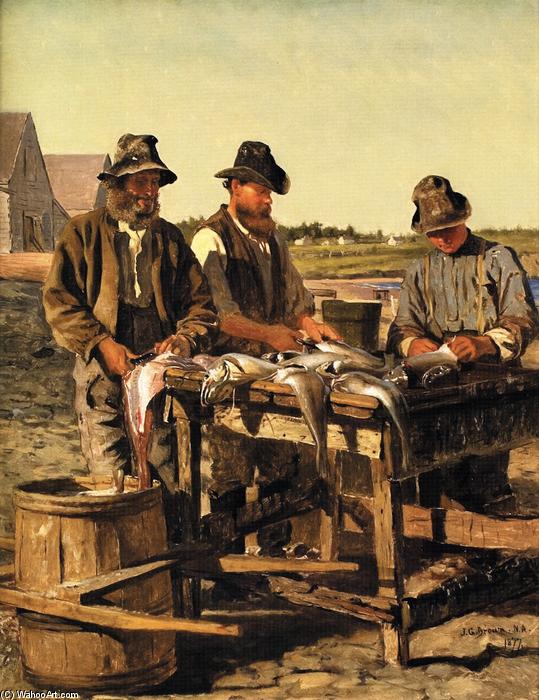 Wikioo.org - The Encyclopedia of Fine Arts - Painting, Artwork by John George Brown - Cleaning the Catch