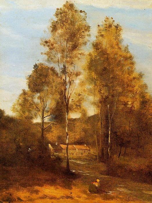 WikiOO.org - Encyclopedia of Fine Arts - Malba, Artwork Jean Baptiste Camille Corot - Clearing in the Bois Pierre, near at Eveaux near Chateau Thiery