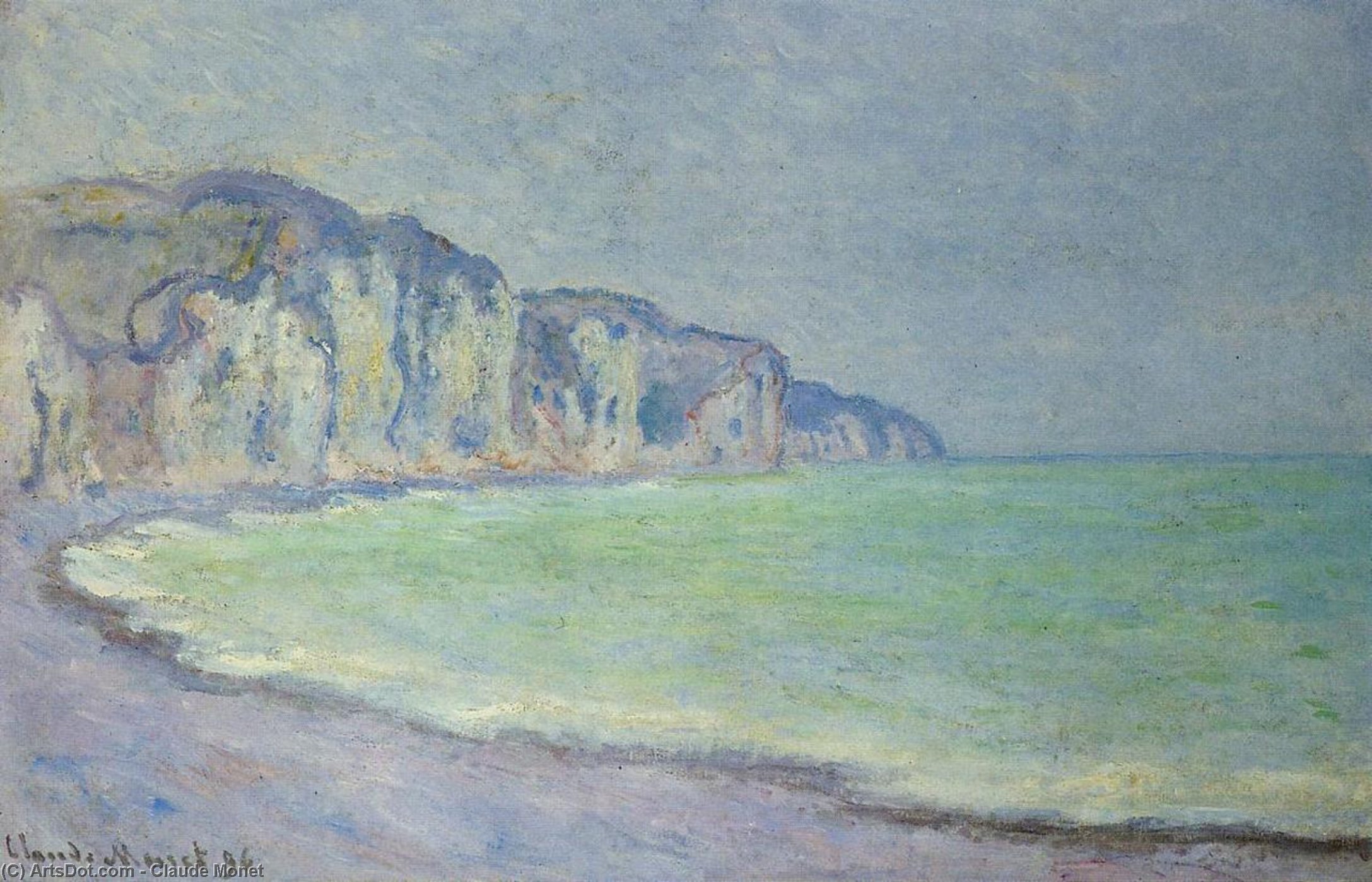 Wikioo.org - The Encyclopedia of Fine Arts - Painting, Artwork by Claude Monet - Cliff at Pourville