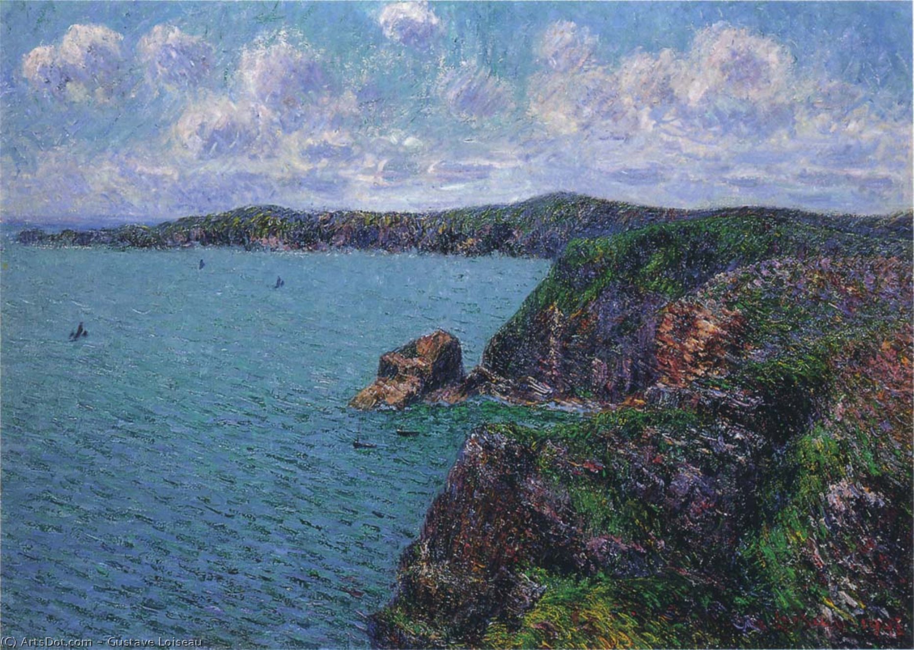 Wikioo.org - The Encyclopedia of Fine Arts - Painting, Artwork by Gustave Loiseau - Cliffs at Cap Frehel