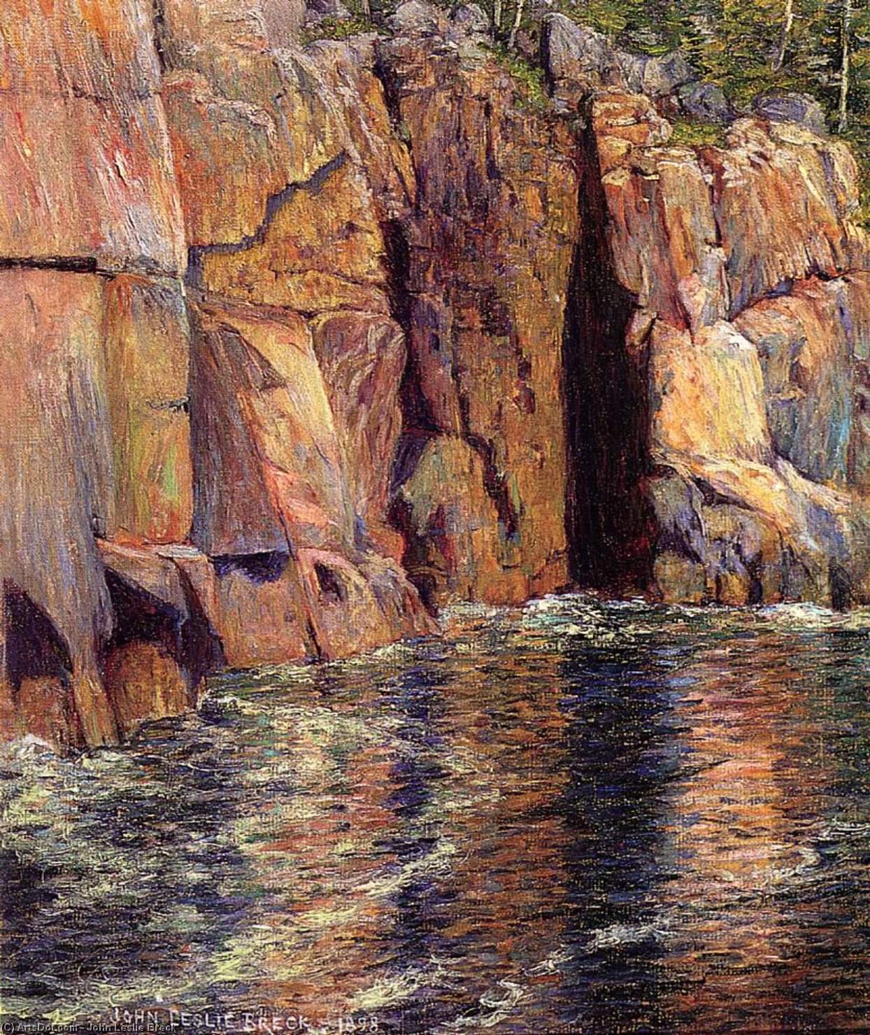 Wikioo.org - The Encyclopedia of Fine Arts - Painting, Artwork by John Leslie Breck - The Cliffs at Ironbound Island, Maine