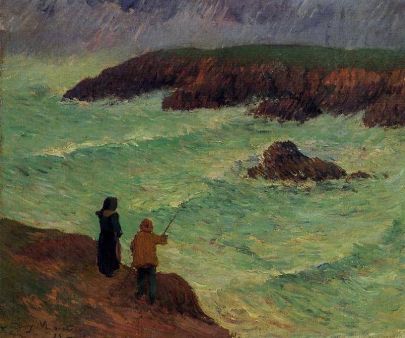 Wikioo.org - สารานุกรมวิจิตรศิลป์ - จิตรกรรม Henri Moret - The Cliffs near the Sea