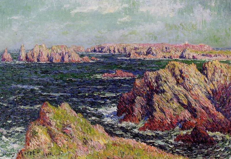 Wikioo.org - The Encyclopedia of Fine Arts - Painting, Artwork by Henri Moret - The Cliffs of Belle Ile