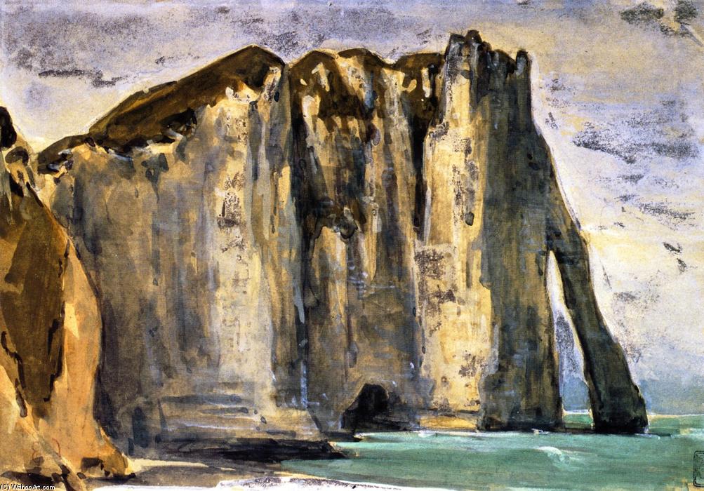 Wikioo.org - สารานุกรมวิจิตรศิลป์ - จิตรกรรม Eugène Delacroix - Cliffs of Étretat