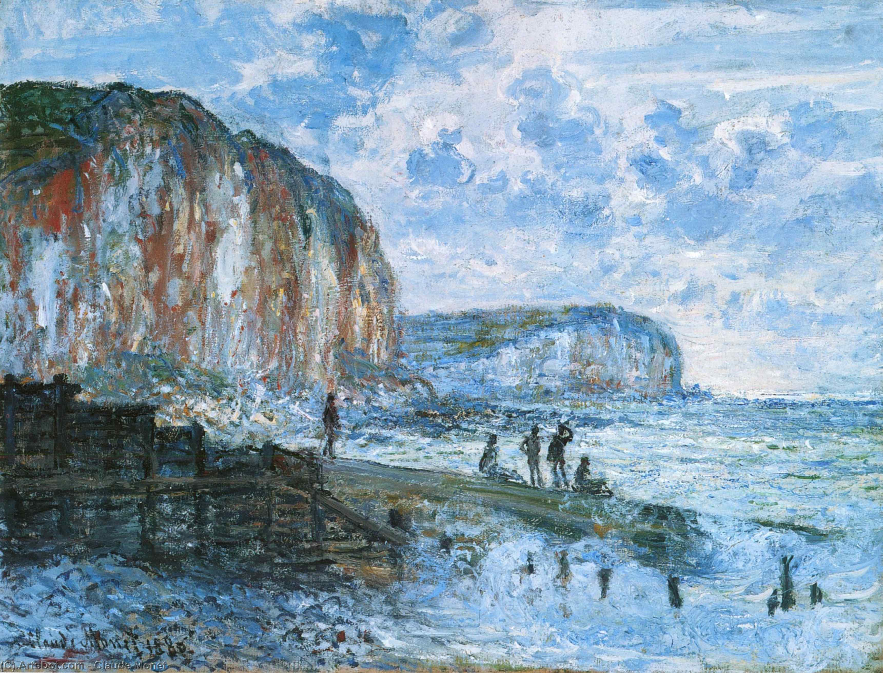 Wikioo.org – L'Encyclopédie des Beaux Arts - Peinture, Oeuvre de Claude Monet - Les falaises de Les Petites-Dalles