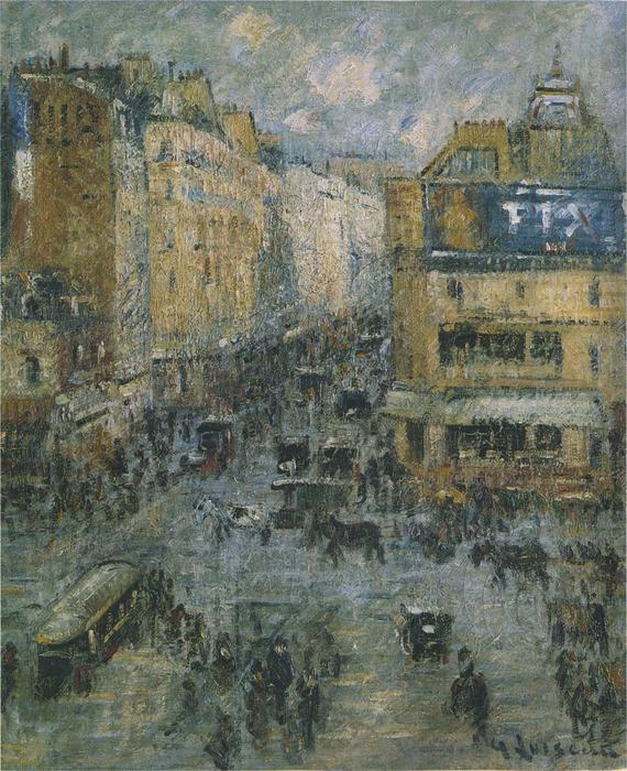 WikiOO.org - Encyclopedia of Fine Arts - Maľba, Artwork Gustave Loiseau - Clignancourt Street in Paris