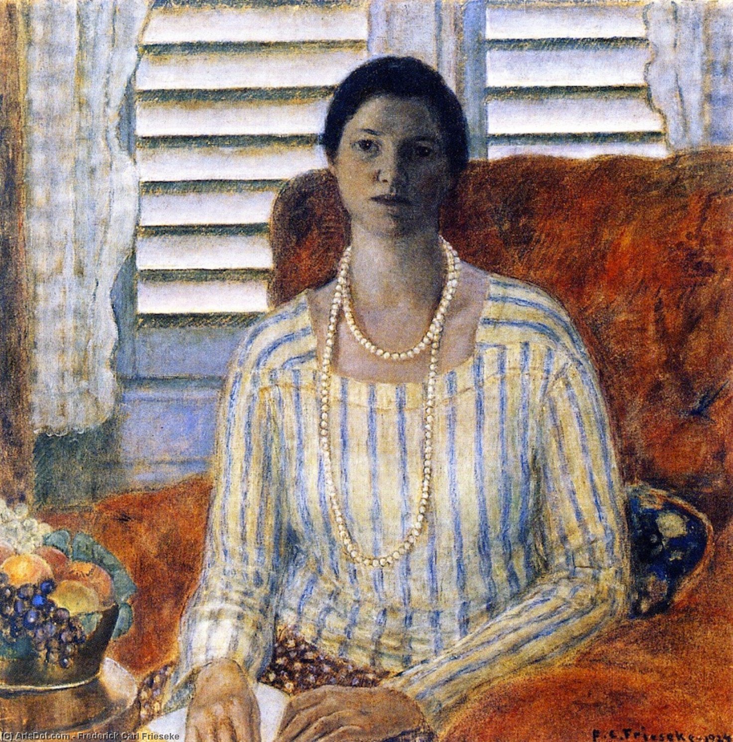 Wikioo.org - The Encyclopedia of Fine Arts - Painting, Artwork by Frederick Carl Frieseke - Closed Blinds