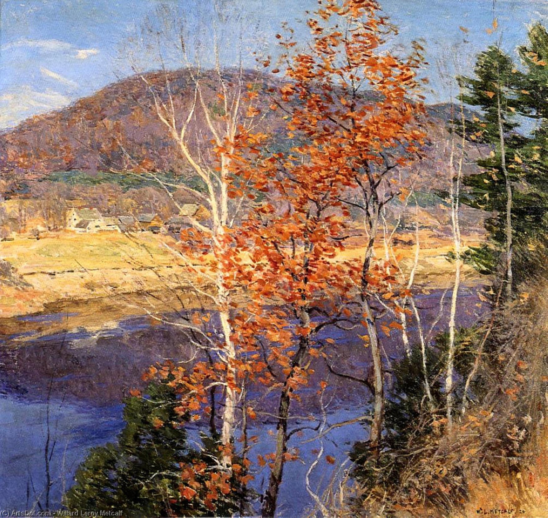Wikioo.org - The Encyclopedia of Fine Arts - Painting, Artwork by Willard Leroy Metcalf - Closing Autumn