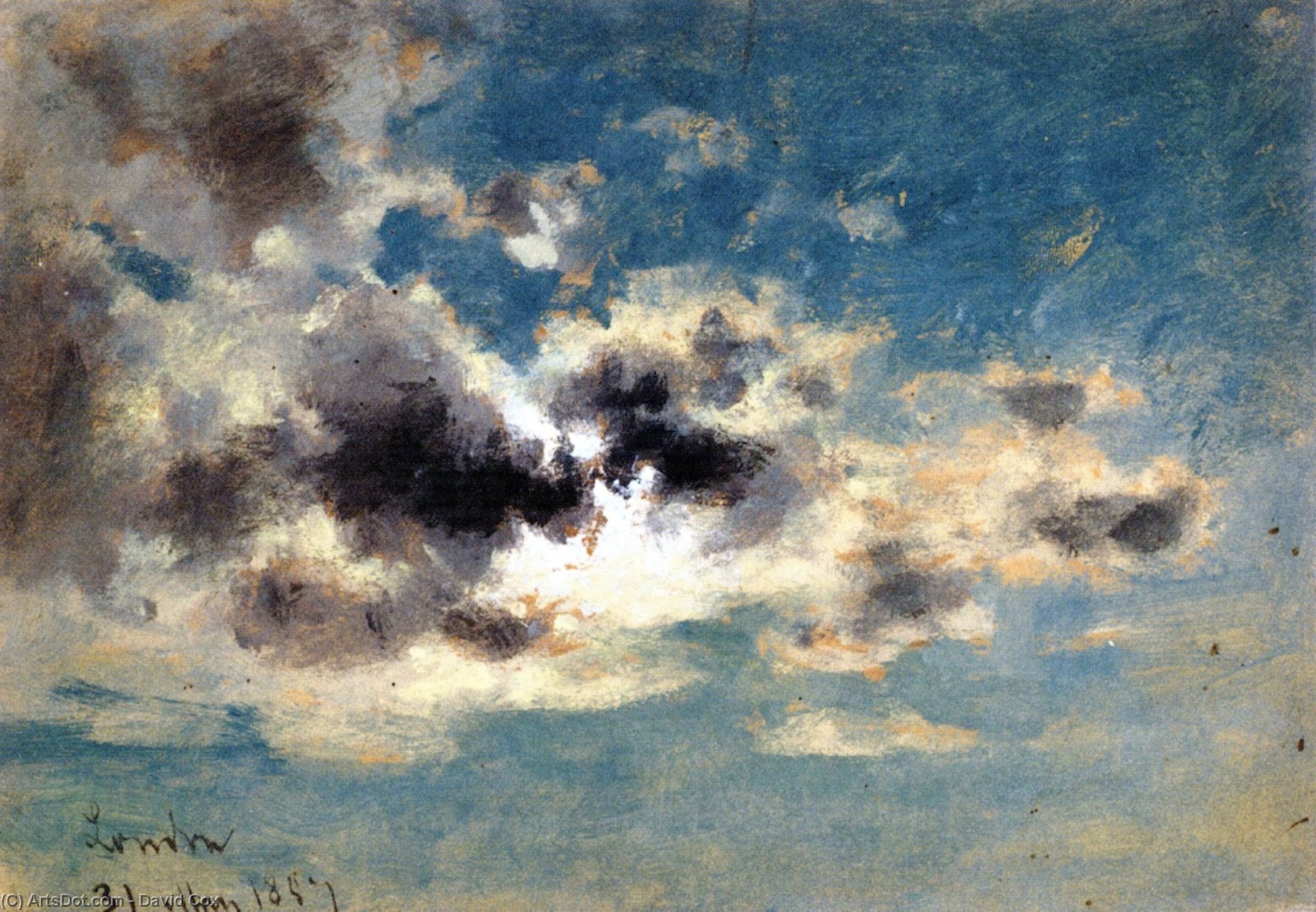 WikiOO.org - Encyclopedia of Fine Arts - Lukisan, Artwork David Cox - Clouds