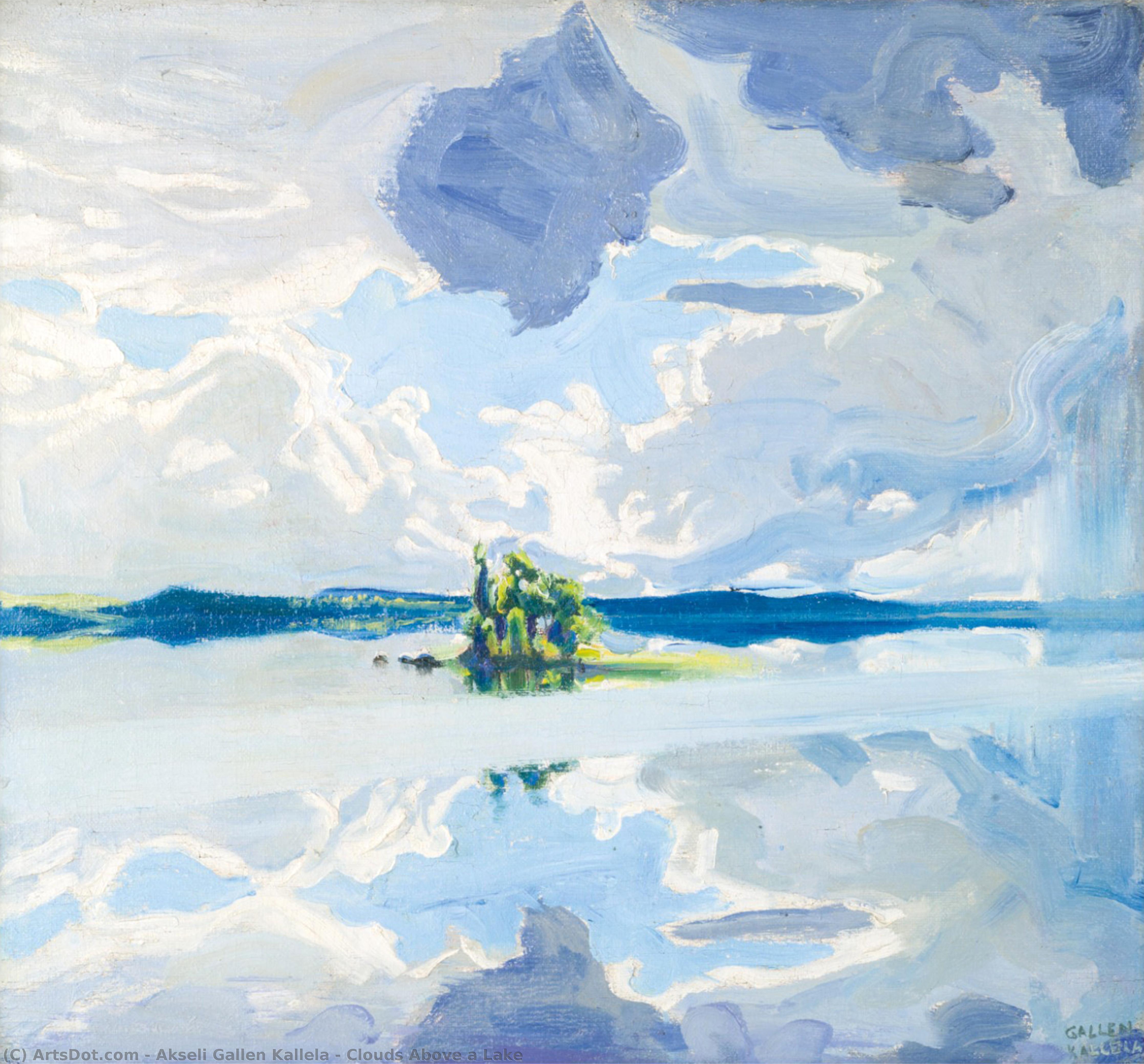 Wikioo.org - The Encyclopedia of Fine Arts - Painting, Artwork by Akseli Gallen Kallela - Clouds Above a Lake