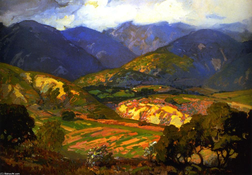 Wikioo.org - The Encyclopedia of Fine Arts - Painting, Artwork by Franz Bischoff - Clouds Drifting over the Mountains