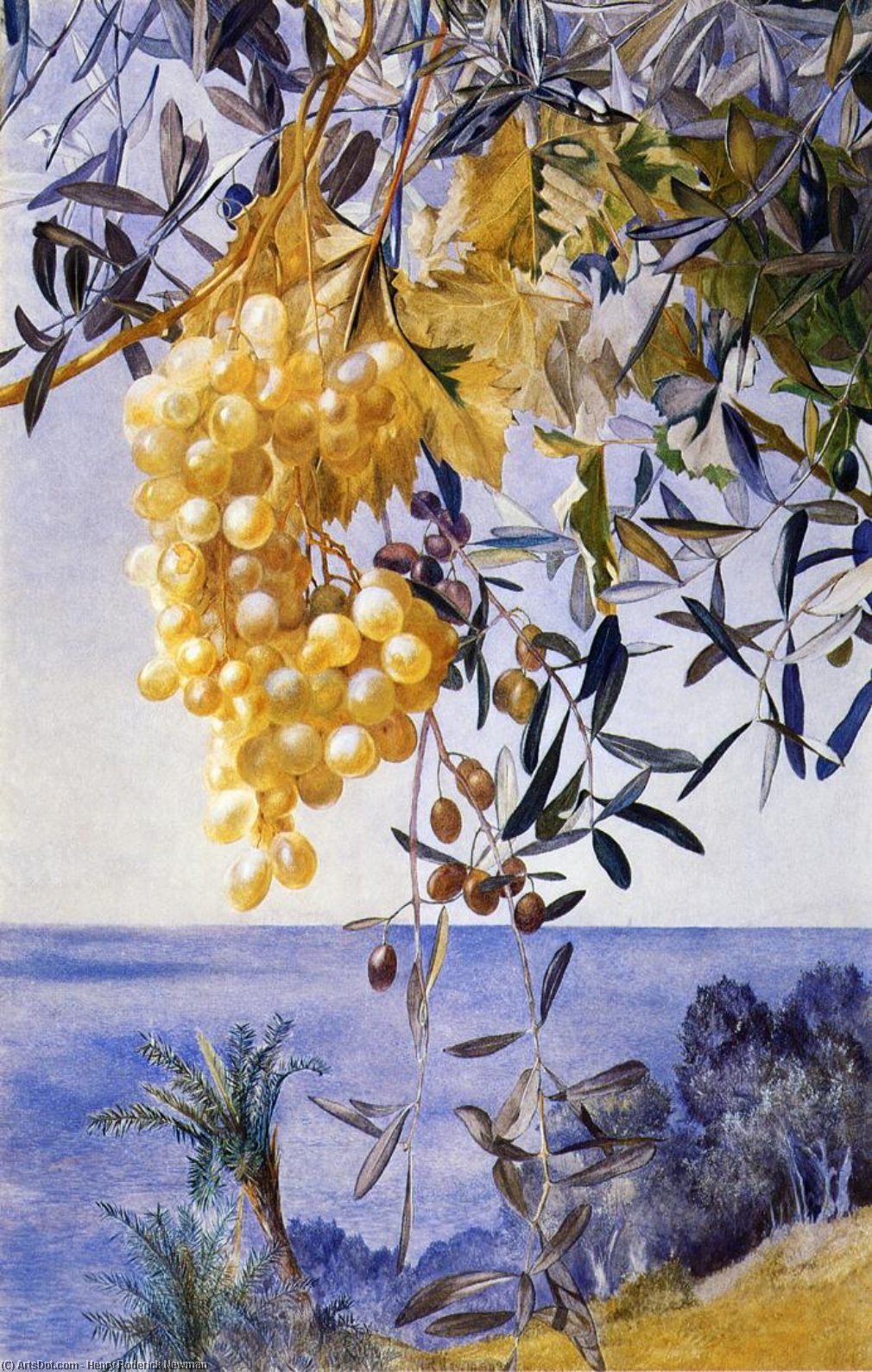 WikiOO.org - Encyclopedia of Fine Arts - Maleri, Artwork Henry Roderick Newman - A Cluster of Grapes