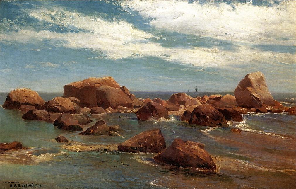 Wikioo.org - The Encyclopedia of Fine Arts - Painting, Artwork by Maurits Frederik Hendrik De Haas - Coastal Scene - Rocky Coast