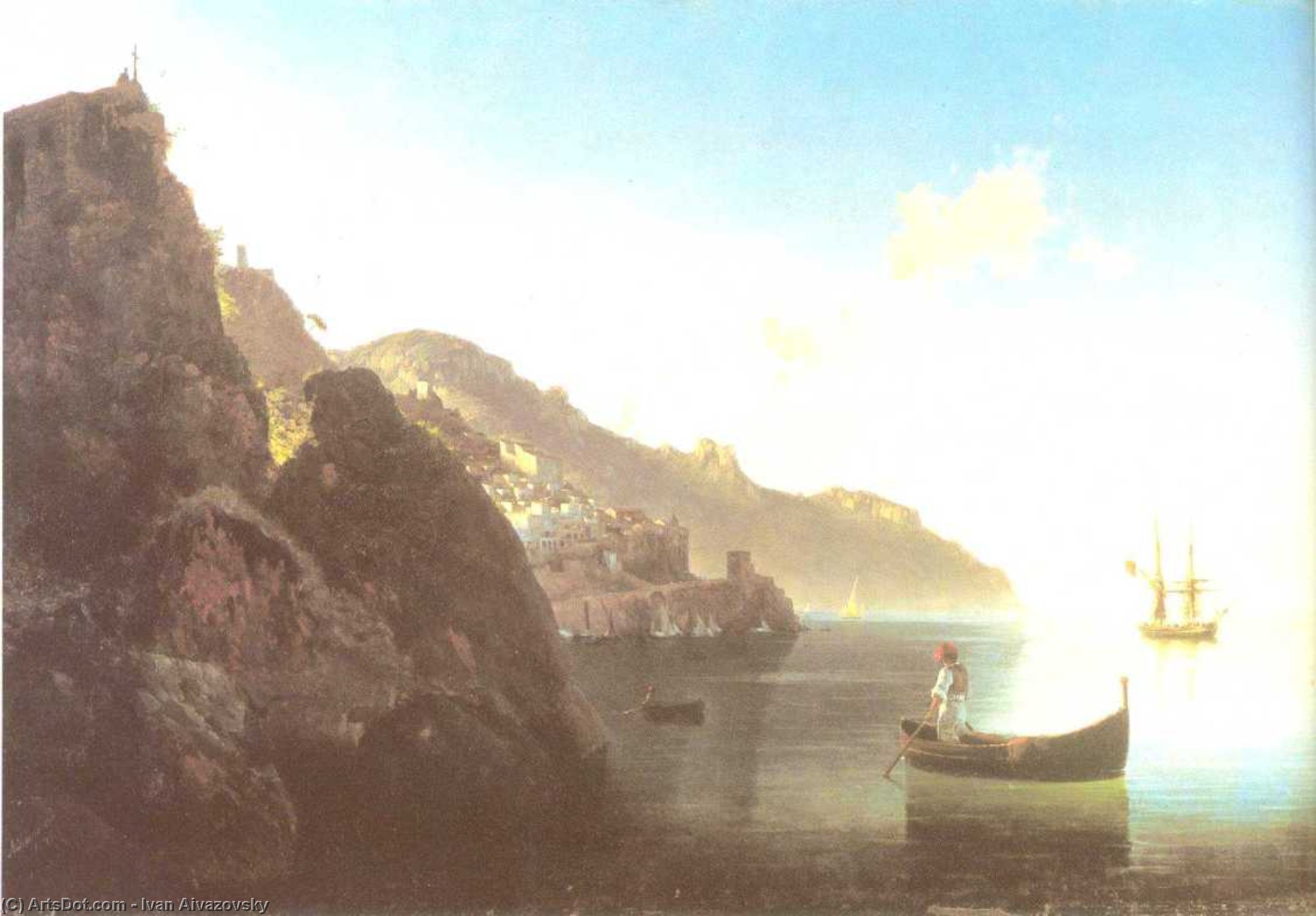WikiOO.org - Enciclopédia das Belas Artes - Pintura, Arte por Ivan Aivazovsky - The Coast at Amalfi.