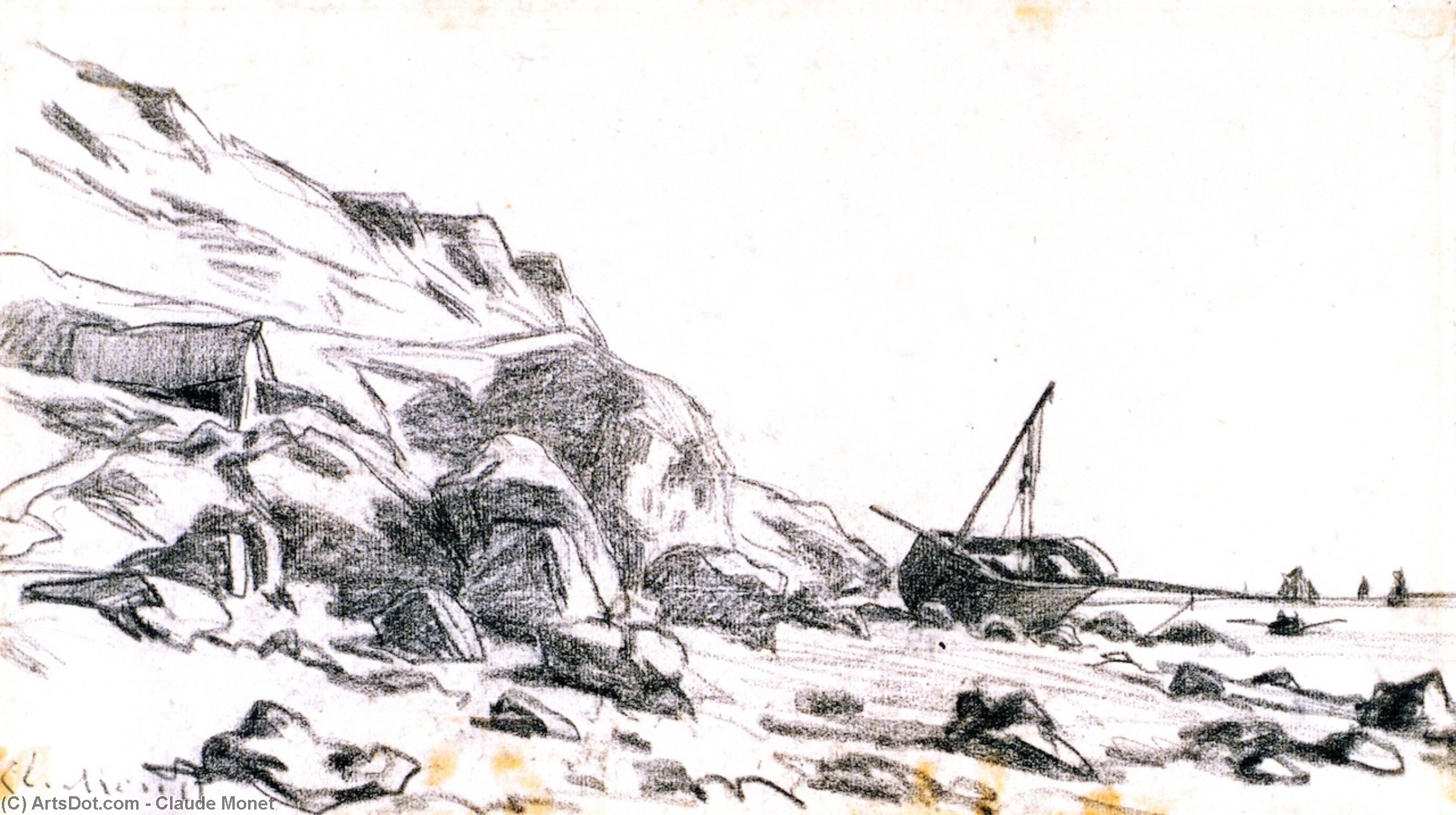 Wikioo.org - สารานุกรมวิจิตรศิลป์ - จิตรกรรม Claude Monet - The Coast of Normandy Viewed from Sainte-Adresse