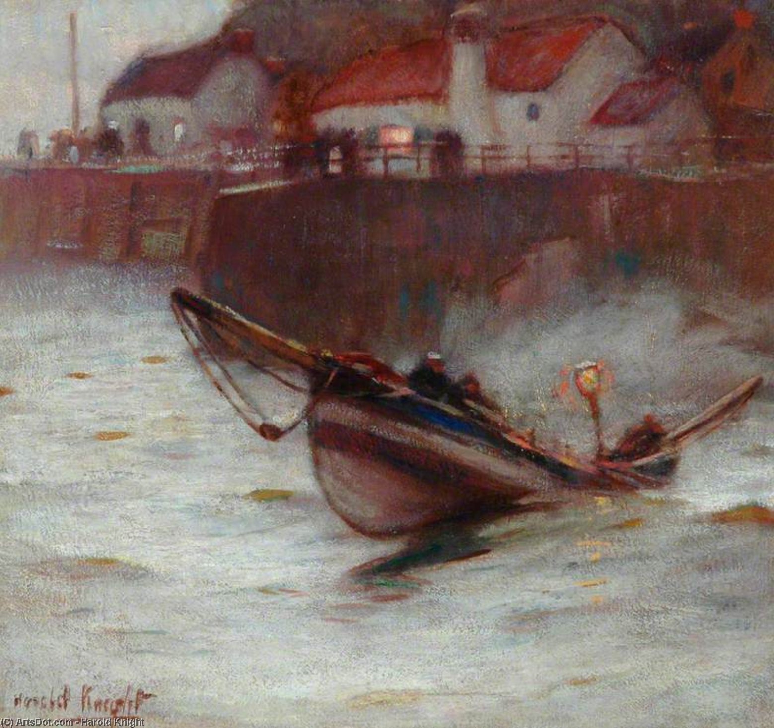 Wikioo.org - The Encyclopedia of Fine Arts - Painting, Artwork by Harold Knight - Coble at Staithes