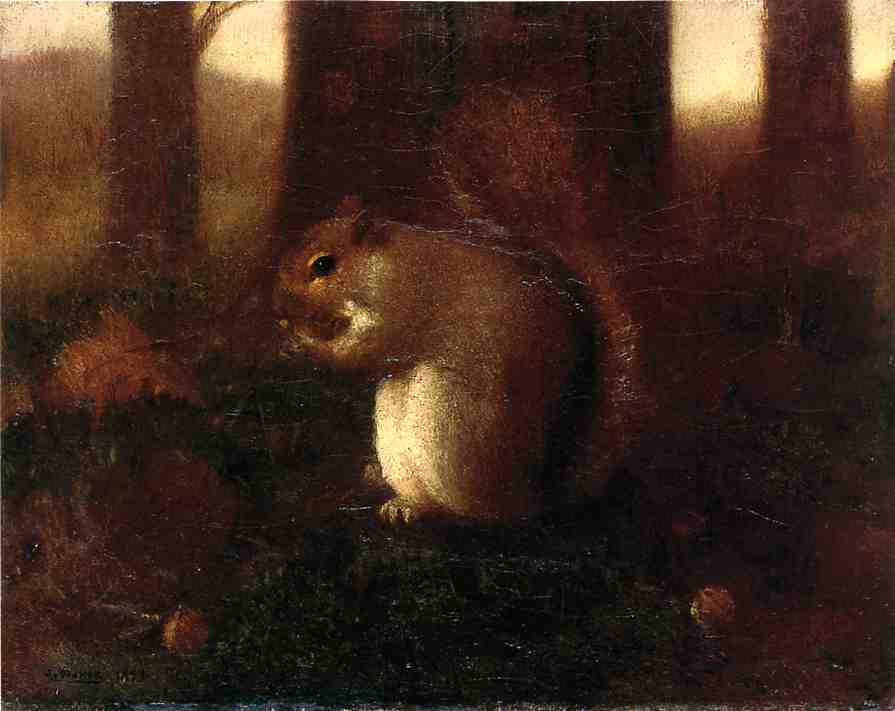 Wikioo.org - Encyklopedia Sztuk Pięknych - Malarstwo, Grafika Joseph Decker - Collecting Nuts