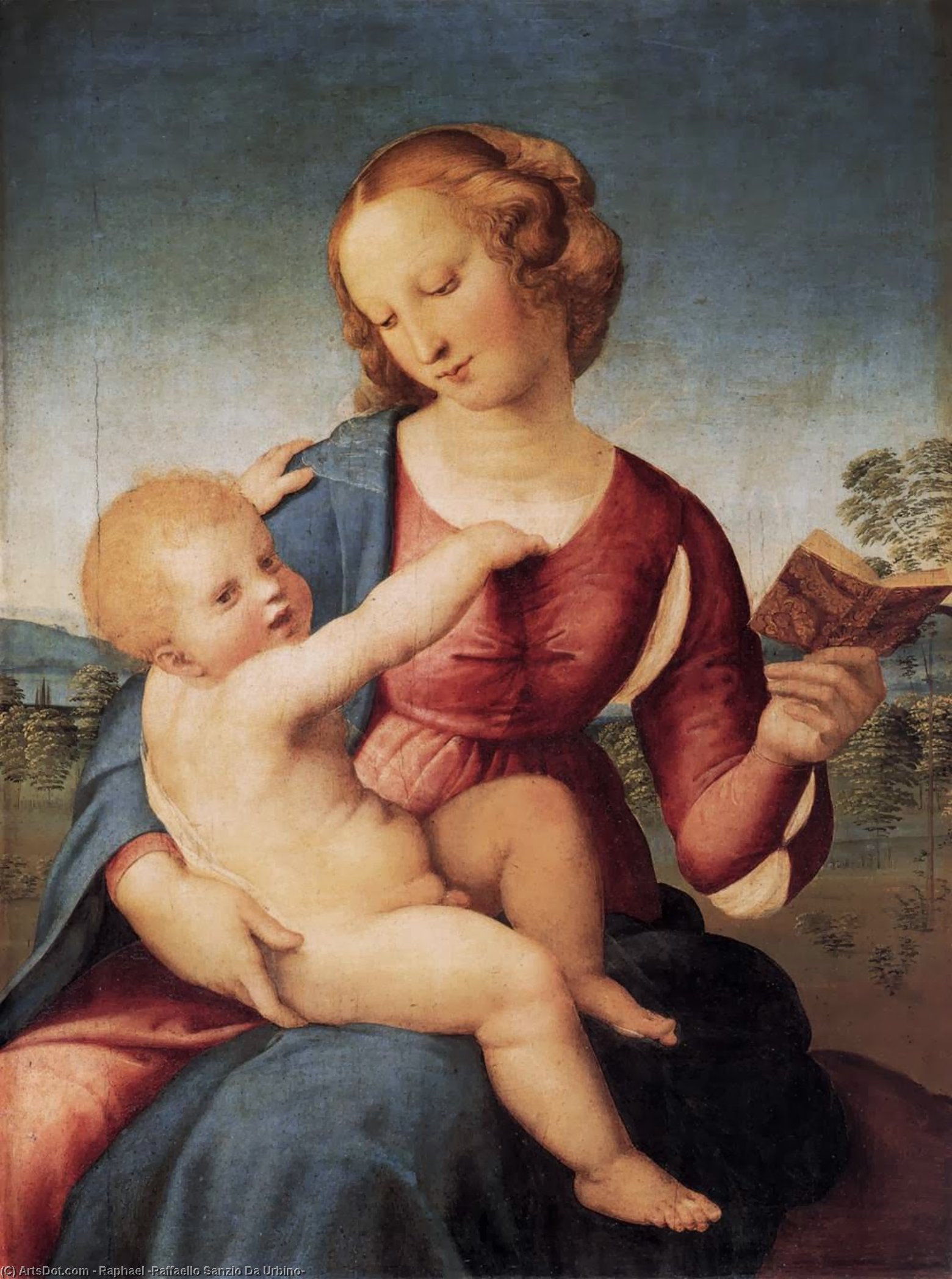 Wikioo.org – La Enciclopedia de las Bellas Artes - Pintura, Obras de arte de Raphael (Raffaello Sanzio Da Urbino) - Colonna Virgen